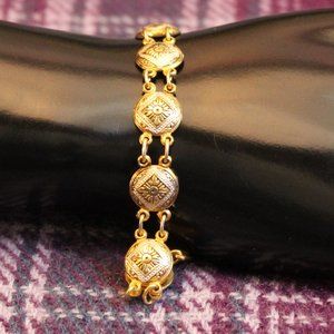 Vintage Gold- and Silver-tone Damascene Bracelet